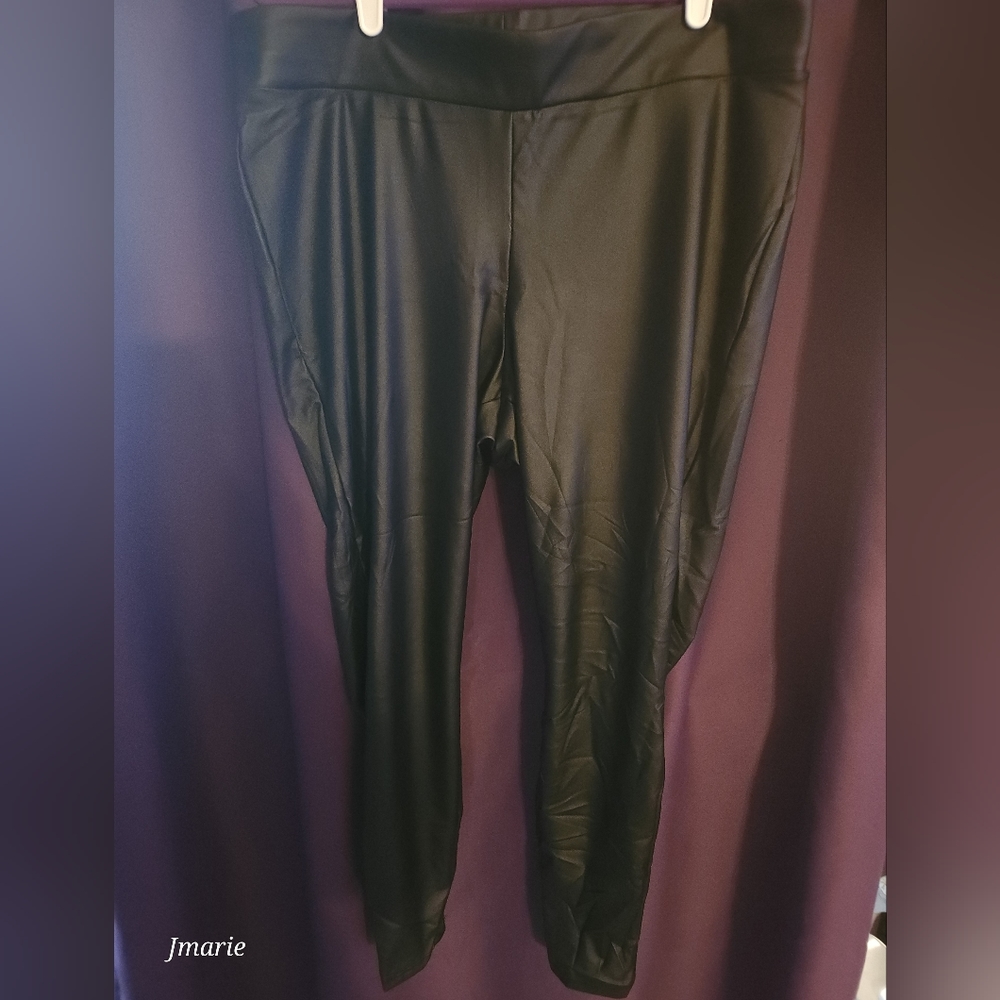 Full Length Signature Waist Pu Legging